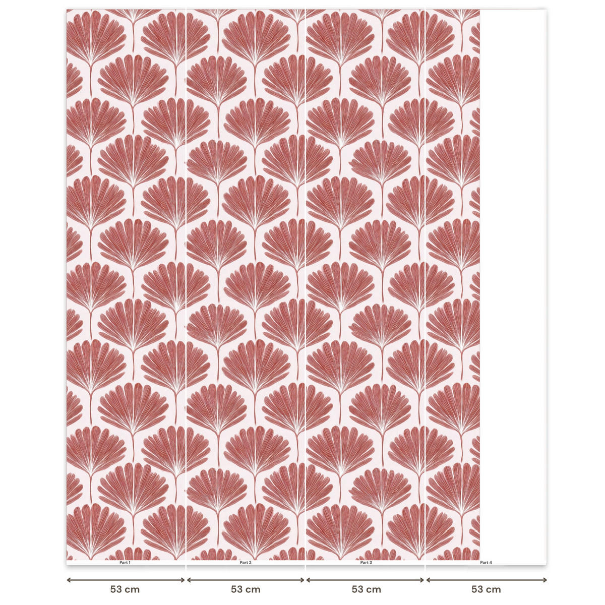 TAPETE - Fächer - Motiv - Terra - 200x260 cm - Rotbraun, Papier (200/260cm) - OnlyWow