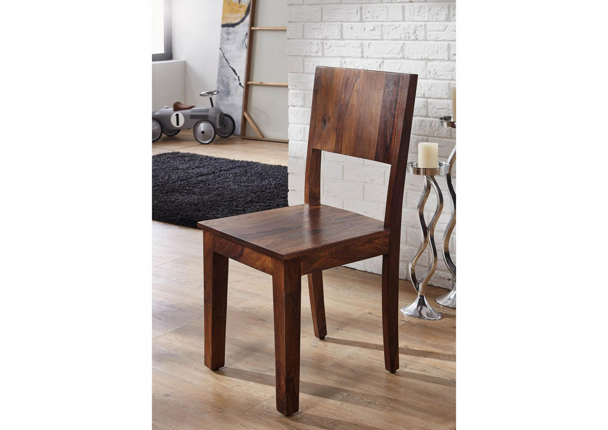 STUHL Massivholz 45 x 45 x 90 cm braun METRO LIFE #167 - Braun, Holz (45/90/45cm) - Massivmoebel24