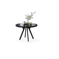 ESSTISCH rund Schwarz matt ausziehbar - Schwarz, Holzwerkstoff (110/110/77cm) - designimpex