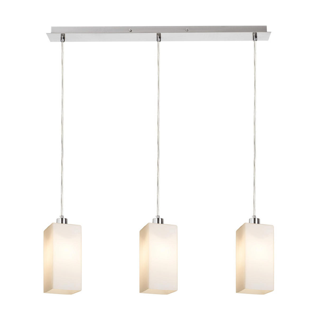 PENDELLEUCHTE LIZ III 60 Opalglas 45 W - Nickelfarben, Metall (30/30/120cm) - Rendl