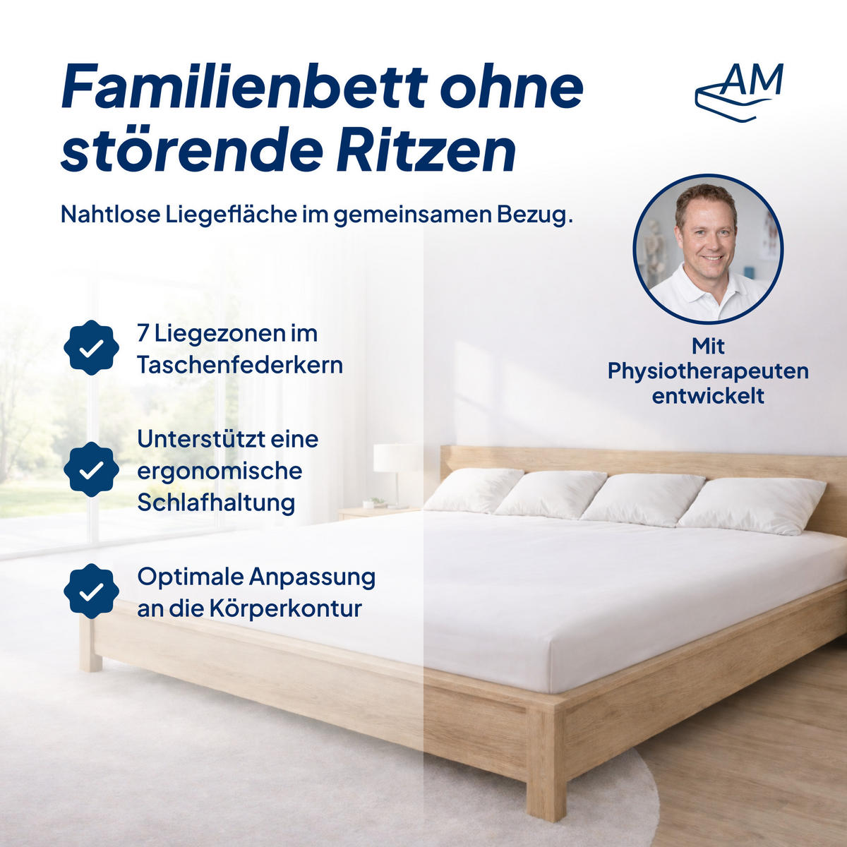 TASCHENFEDERKERNMATRATZE 1000 Federn 240/200 cm H2 - 24cm Höhe & Tencel Bezug - Weiß, Textil (240/200cm) - AM Qualitätsmatratzen