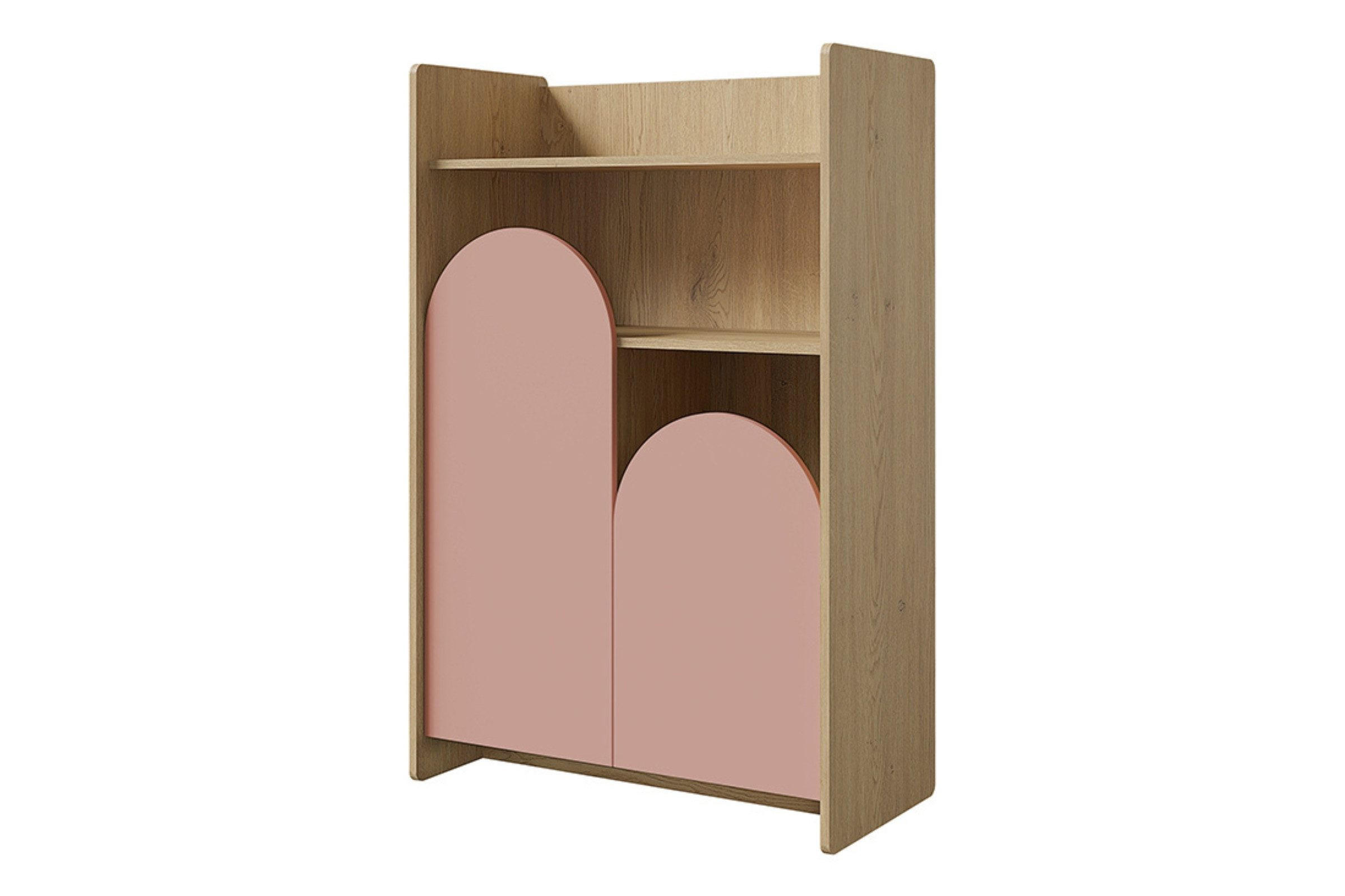 KINDERREGAL LEXO 08 83/128/40 cm in Eiche Cremona/Macadamia/Puderrosa - Eichefarben/Beige, Holzwerkstoff (83/128/40cm) - Deine Möbel 24