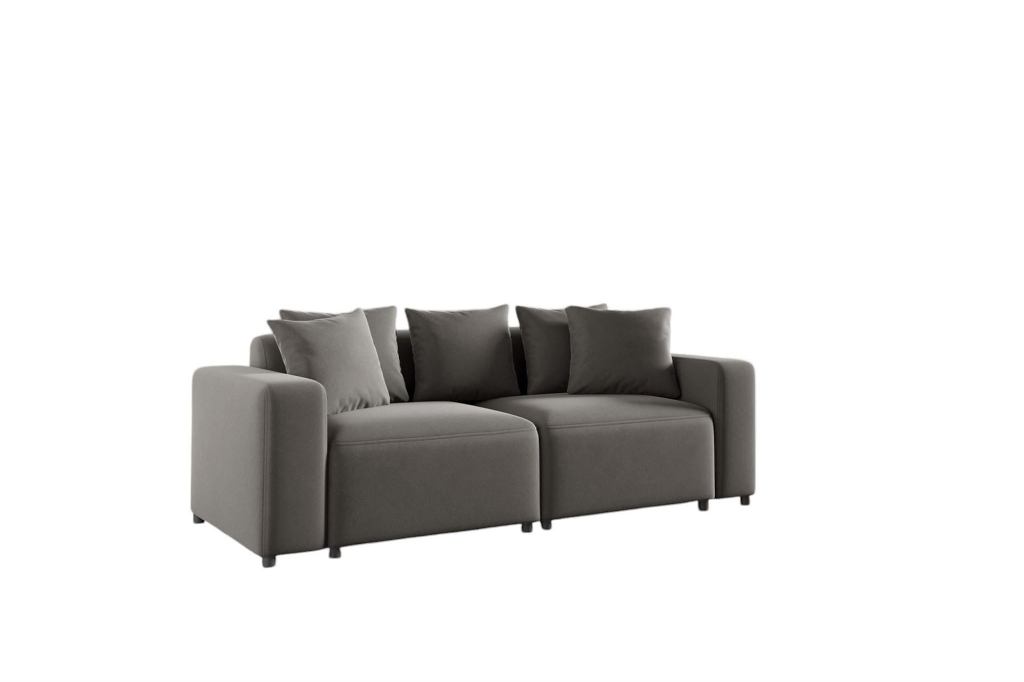 SOFA Megan 2-sitzer In Salvador - Grau, Holzwerkstoff/Textil (236/75/98cm) - Fun Möbel