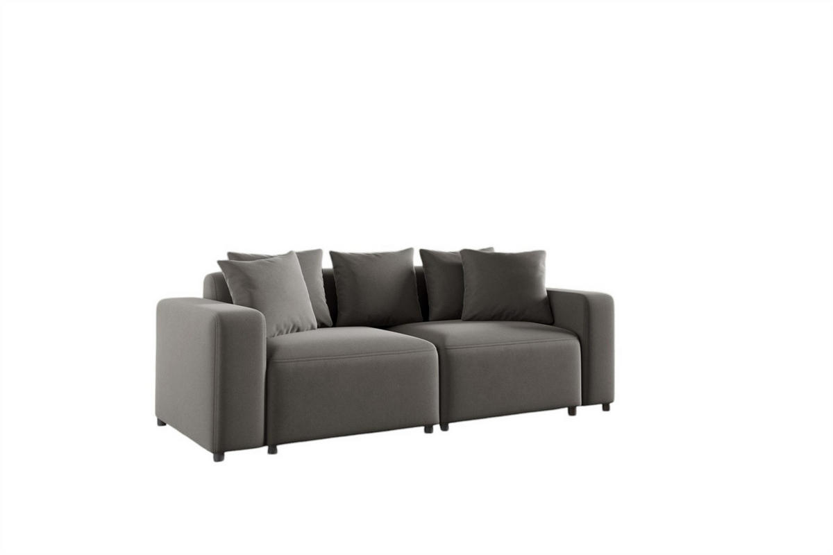 SOFA Megan 2-sitzer In Salvador - Grau, Holzwerkstoff/Textil (236/75/98cm) - Fun Möbel