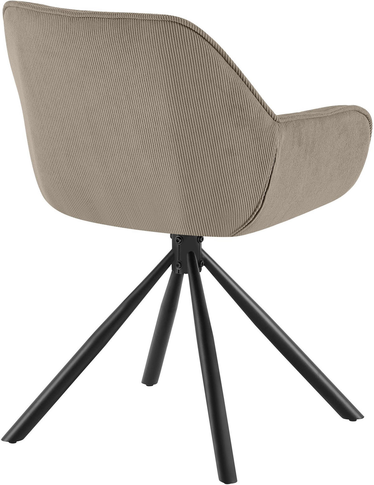 ARMLEHNENSTUHL Cord Taupe - Taupe/Schwarz, Textil/Metall (56/82/62cm) - CLP
