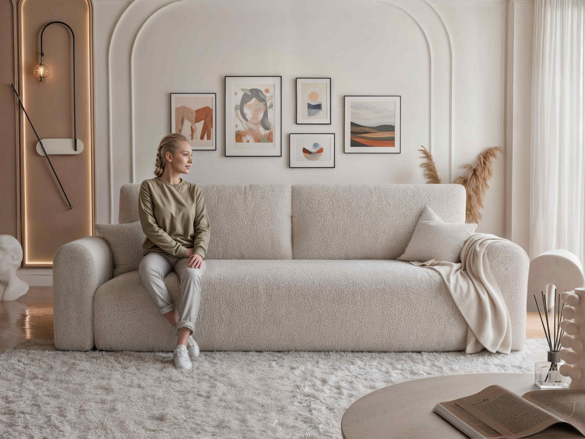 SCHLAFSOFA JOBO mit Bettkasten, Beige - Beige, Textil (244/76/98cm) - Idohome