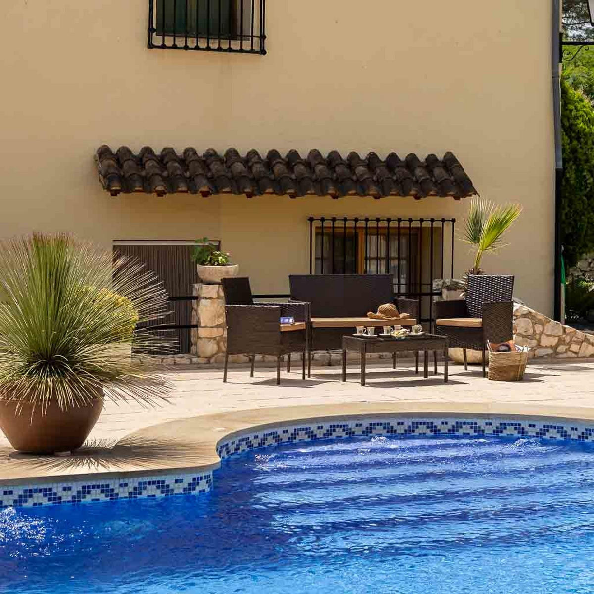 TISCH, SOFA und SESSEL, 4-tlg, Braun - Braun, Naturmaterialien - Wanderlust