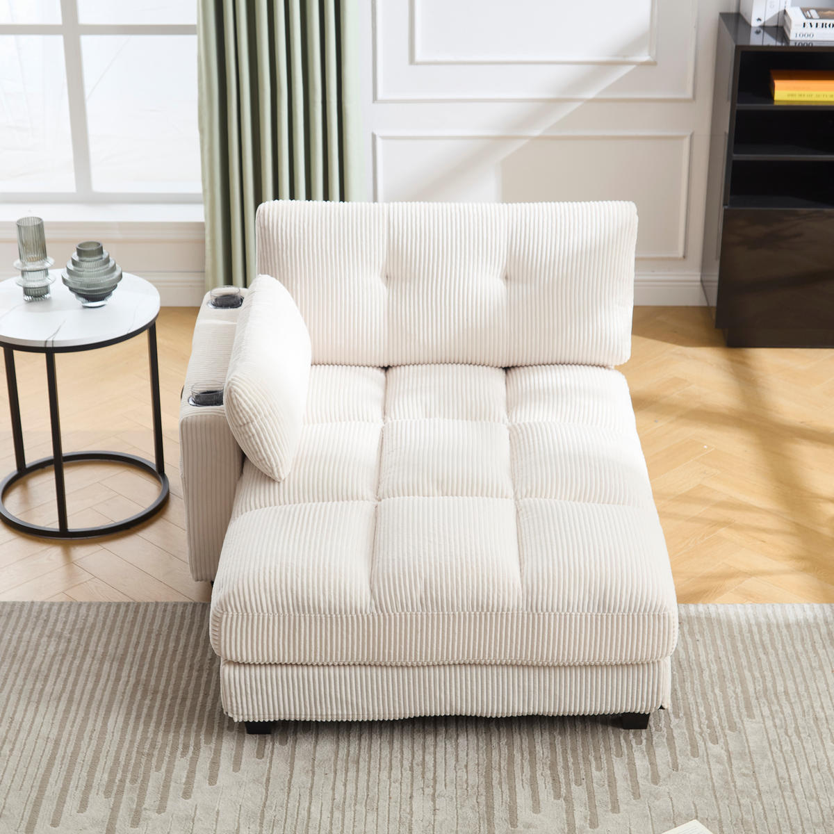 SOFABETT 140/112/81 cm Beige - Beige, Textil (112/81/140cm)
