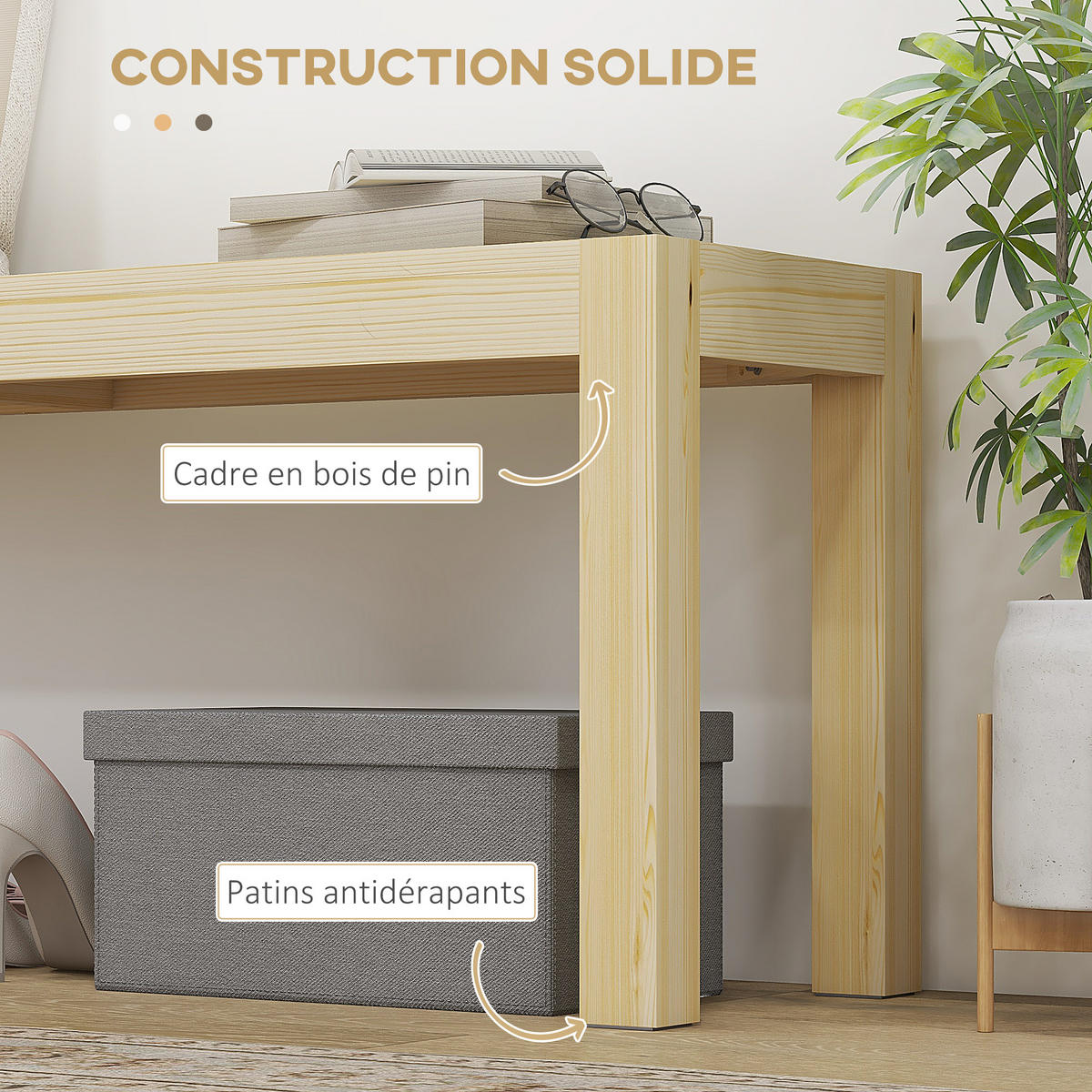 SITZBANK 2-Sitzer DE-13296 Massivholz mit natürlichem Finish - Naturfarben, Holz (120/45/33cm) - ComfortXL