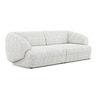 4-SITZER-SOFA Strukturstoff Stoff Weiß - Beige/Schwarz, Kunststoff/Textil (232/81/98cm) - Makamii