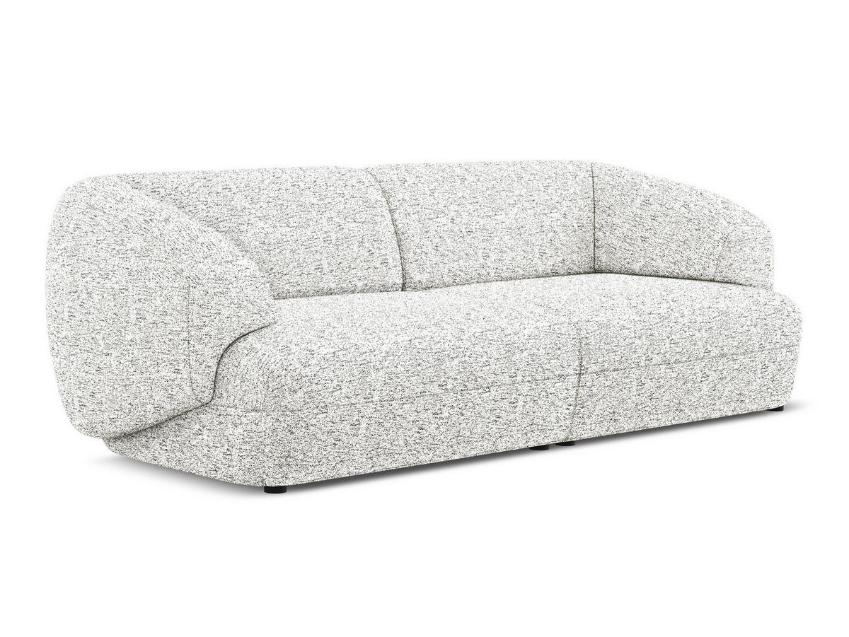 4-SITZER-SOFA Strukturstoff Stoff Weiß - Beige/Schwarz, Kunststoff/Textil (232/81/98cm) - Makamii