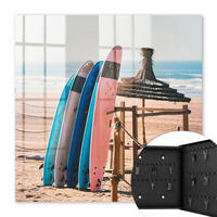 SCHLÜSSELBOX Schwarz 30x30 cm- Türöffnung nach rechts - Strand-Surfbretter - Blau, Metall (30/30/5cm) - TULUP