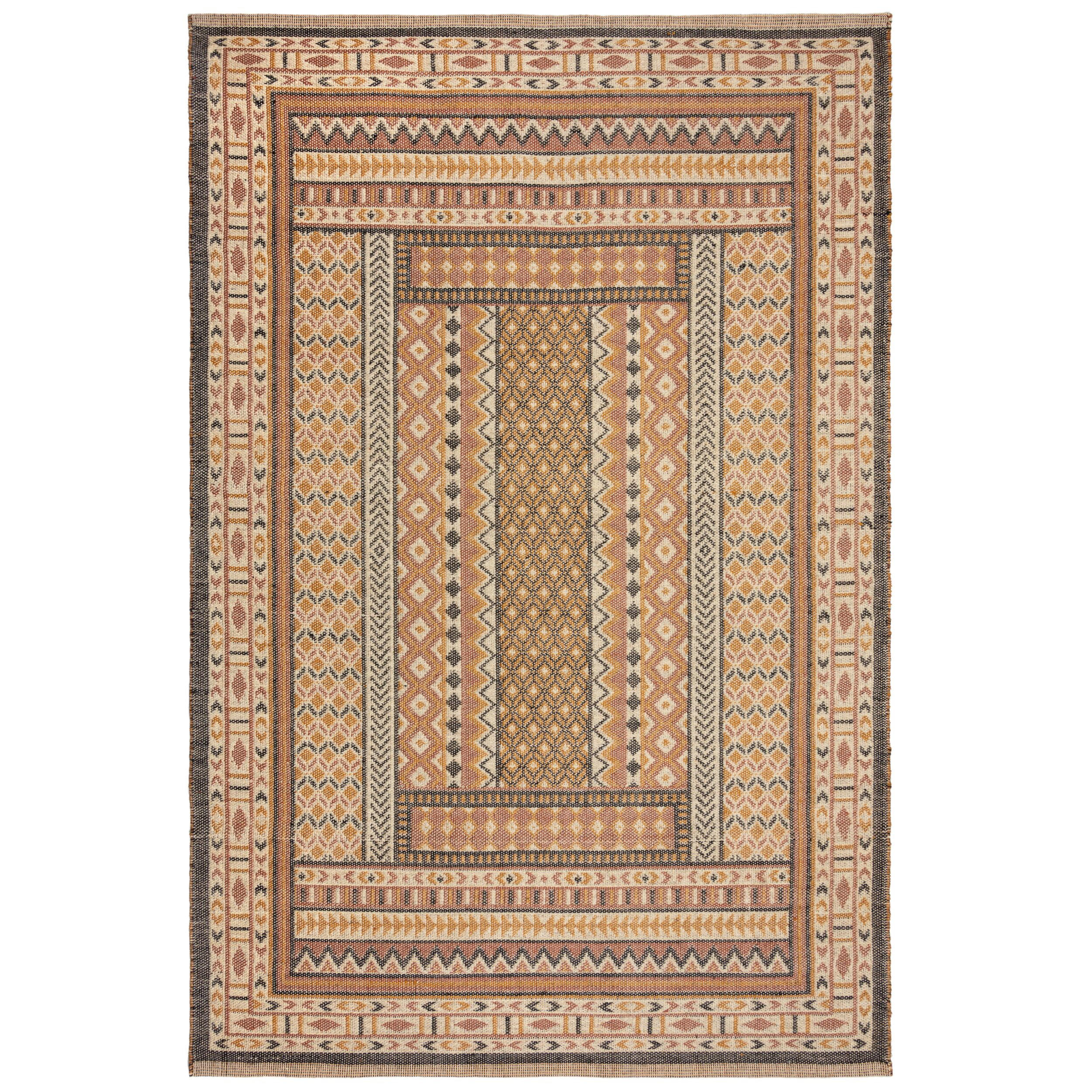TEPPICH Kurzflor Ethno Muster, Orientalisch, Wohnzimmer Terrakotta Rechteckig 200x290 - Orange, Textil (200/290cm) - KADIMA DESIGN