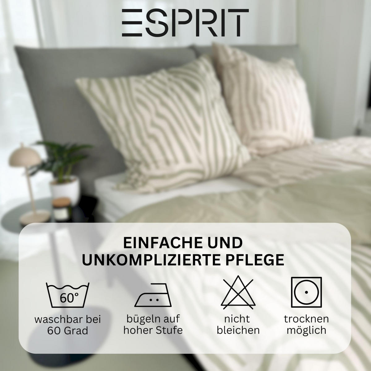 RENFORCÉ BETTWÄSCHE SALMLO - Grün, Textil (140/200cm) - Esprit