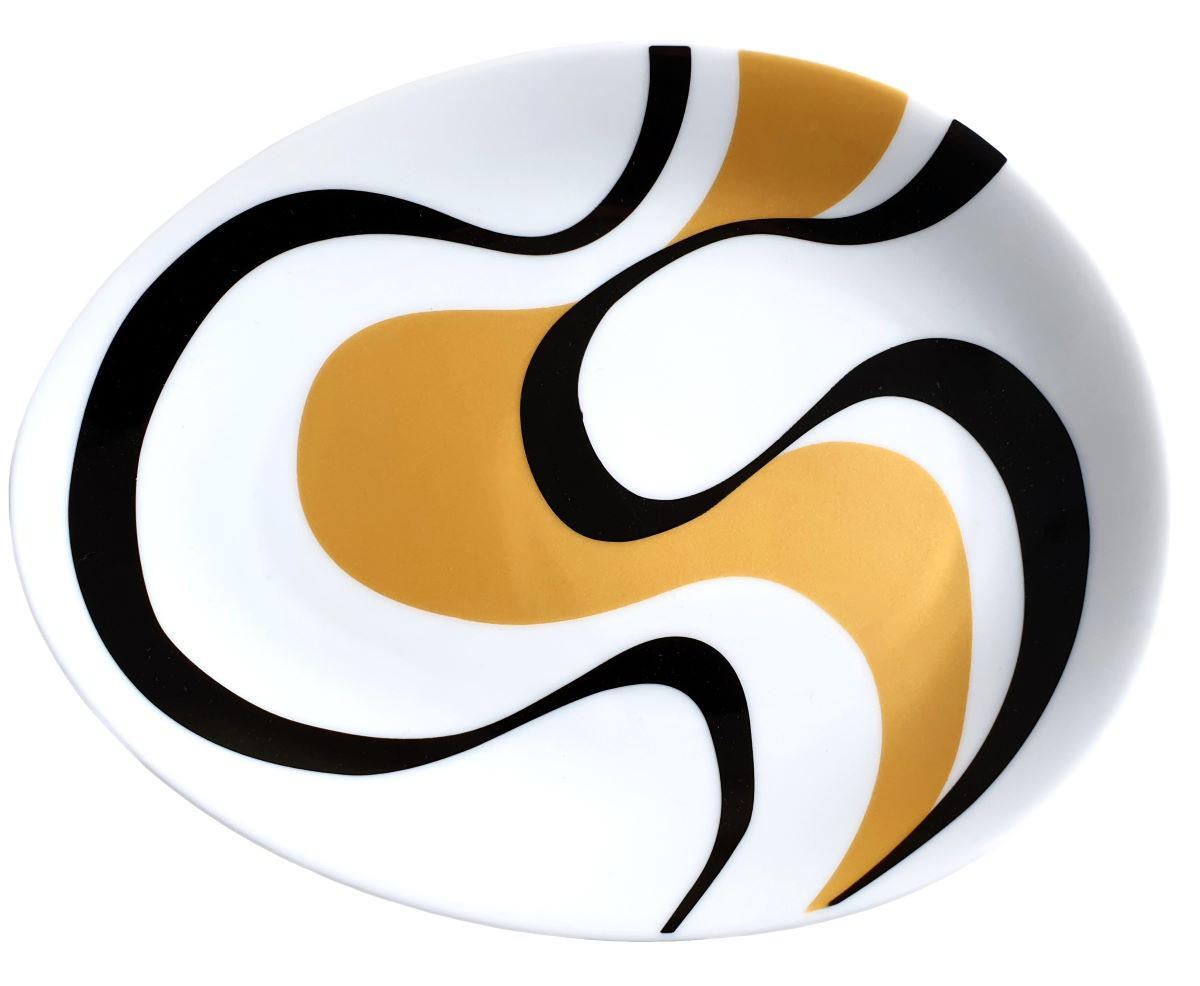 TELLER 2 Stück wave gold black - Goldfarben/Multicolor, Keramik (17cm) - Luigi Colani Porzellan