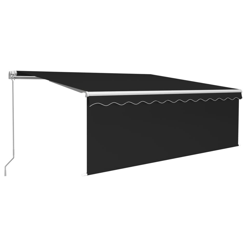 MARKISE Manuell Einziehbar mit Rollo 4,5x3 m Anthrazit - Anthrazit, Metall (500/1/450cm) - furnicato