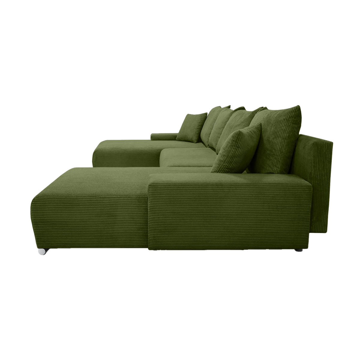 ECKSOFA Trawanga s funkcí spaní, Olivová - olivově zelená, textil (348/188cm) - Fedve