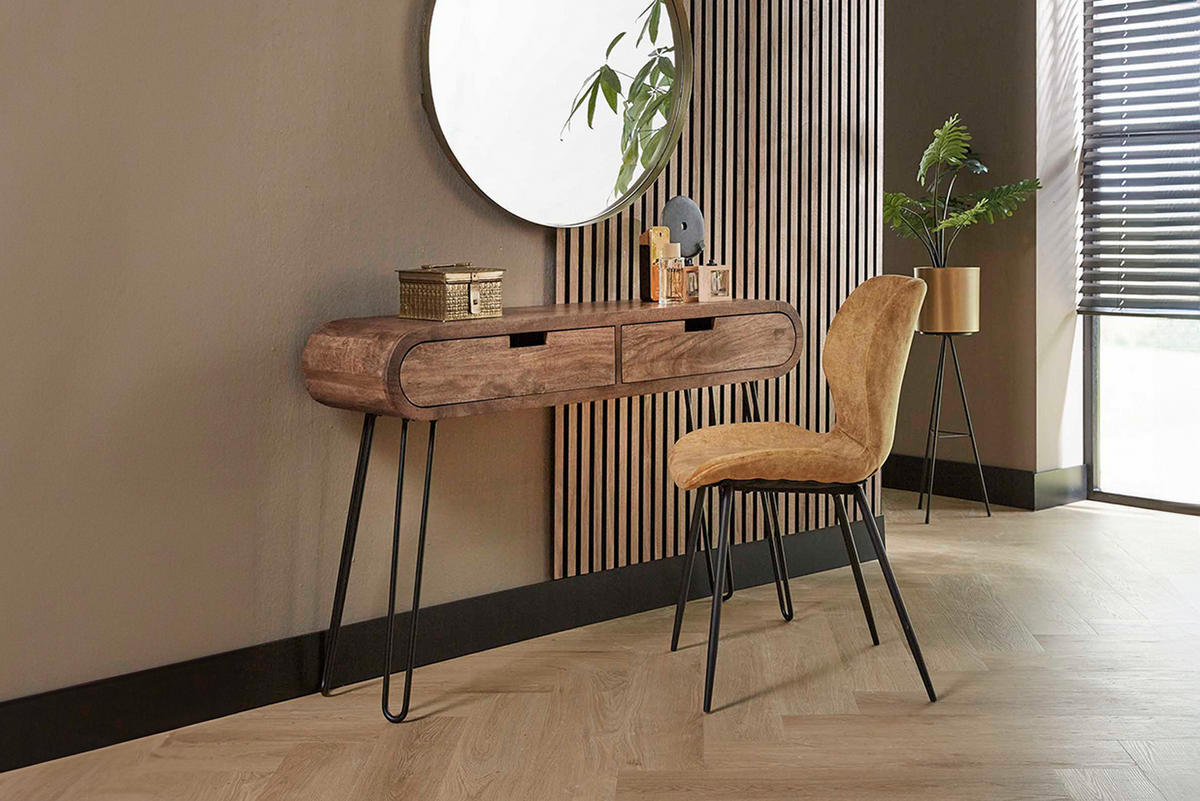 KONSOLENTISCH BARA Braun Holz - Schwarz/Braun, Holz (30/120/76cm) - KAWOLA