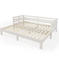 POLSTERBETT 90/200 cm Weiß aus Holz mit Ausziehfunktion - Weiß, Holzwerkstoff (90/200cm) - OKMYHOME