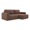 ECKSOFA mit Schlaffunktion rechts Strukturstoff Stoff Pink - Pink/Hellrosa, Kunststoff/Textil (244/149cm) - Makamii