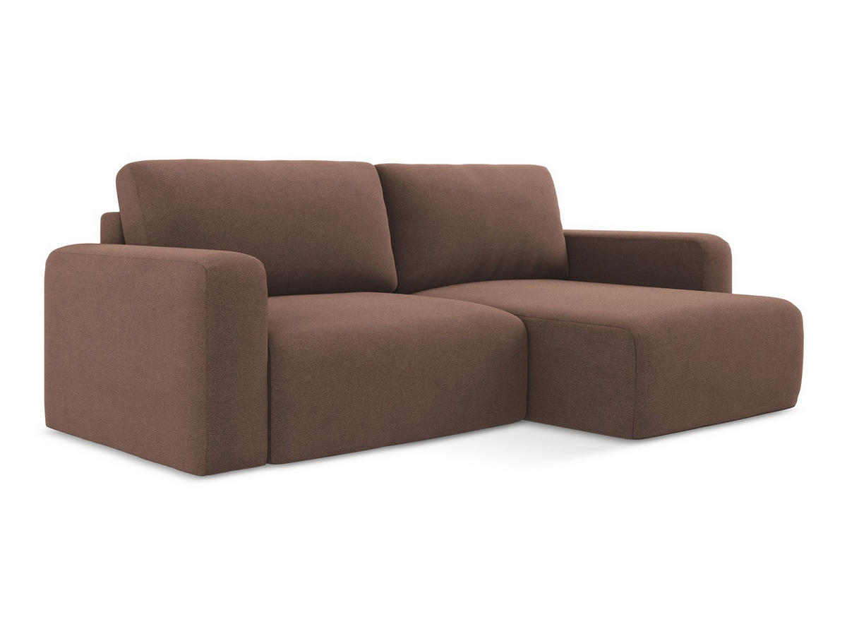ECKSOFA mit Schlaffunktion rechts Strukturstoff Stoff Pink - Pink/Hellrosa, Kunststoff/Textil (244/149cm) - Makamii