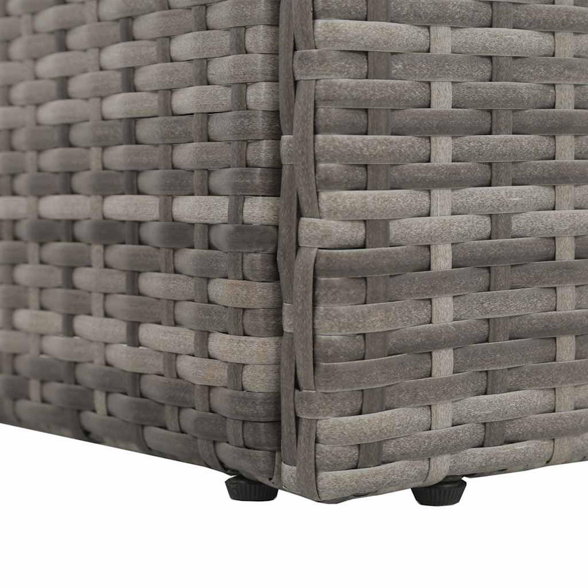 GARTENBETT Grau 195/60 Cm Poly Rattan - Dunkelgrau/Grau, Kunststoff/Textil (60/60/195cm) - vidaXL