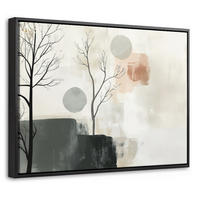 LEINWAND Bilder mit Rahmen - Wabi sabi - Beige - Pflanze - 40x30 - Sandfarben, Textil (40/30cm) - MuchoWow
