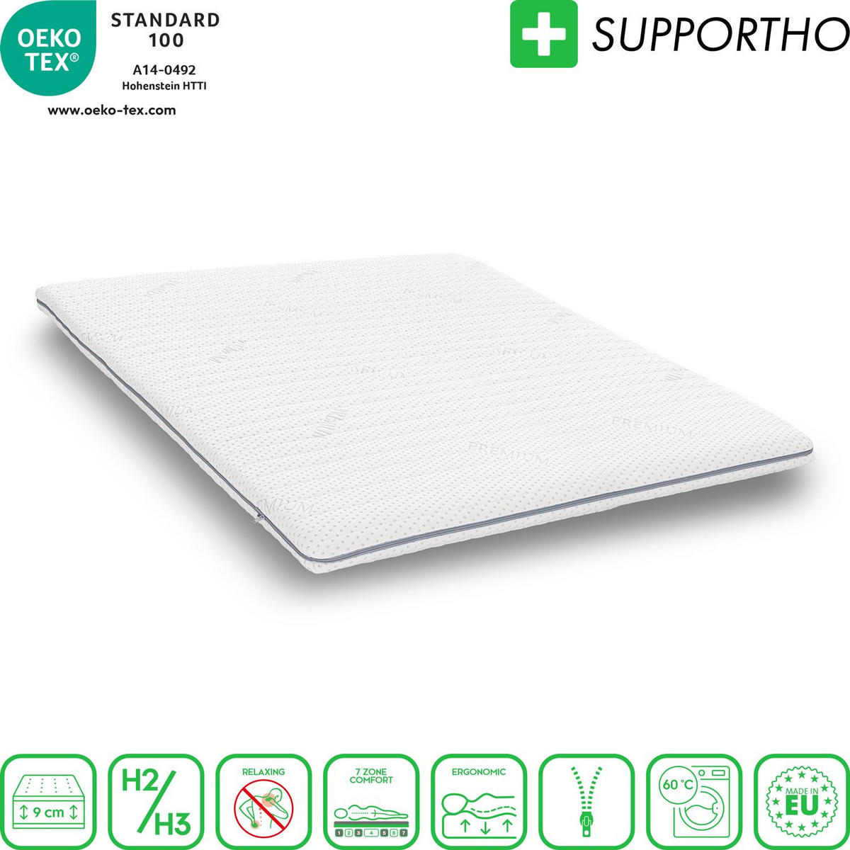 TOPPER Premium 140x200 cm - Weiß, Textil (140/200cm) - Supportho