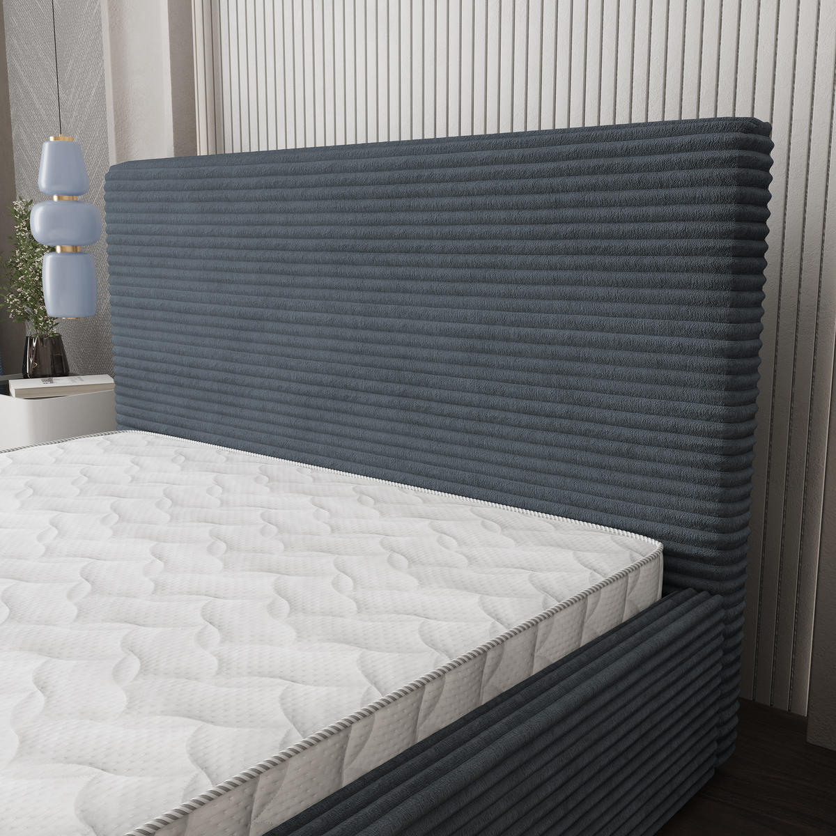 POLSTERBETT MIRETTI 140x200 cm mit Bettkästen - Grau - Grau, Holz (140/200cm) - MASSENO