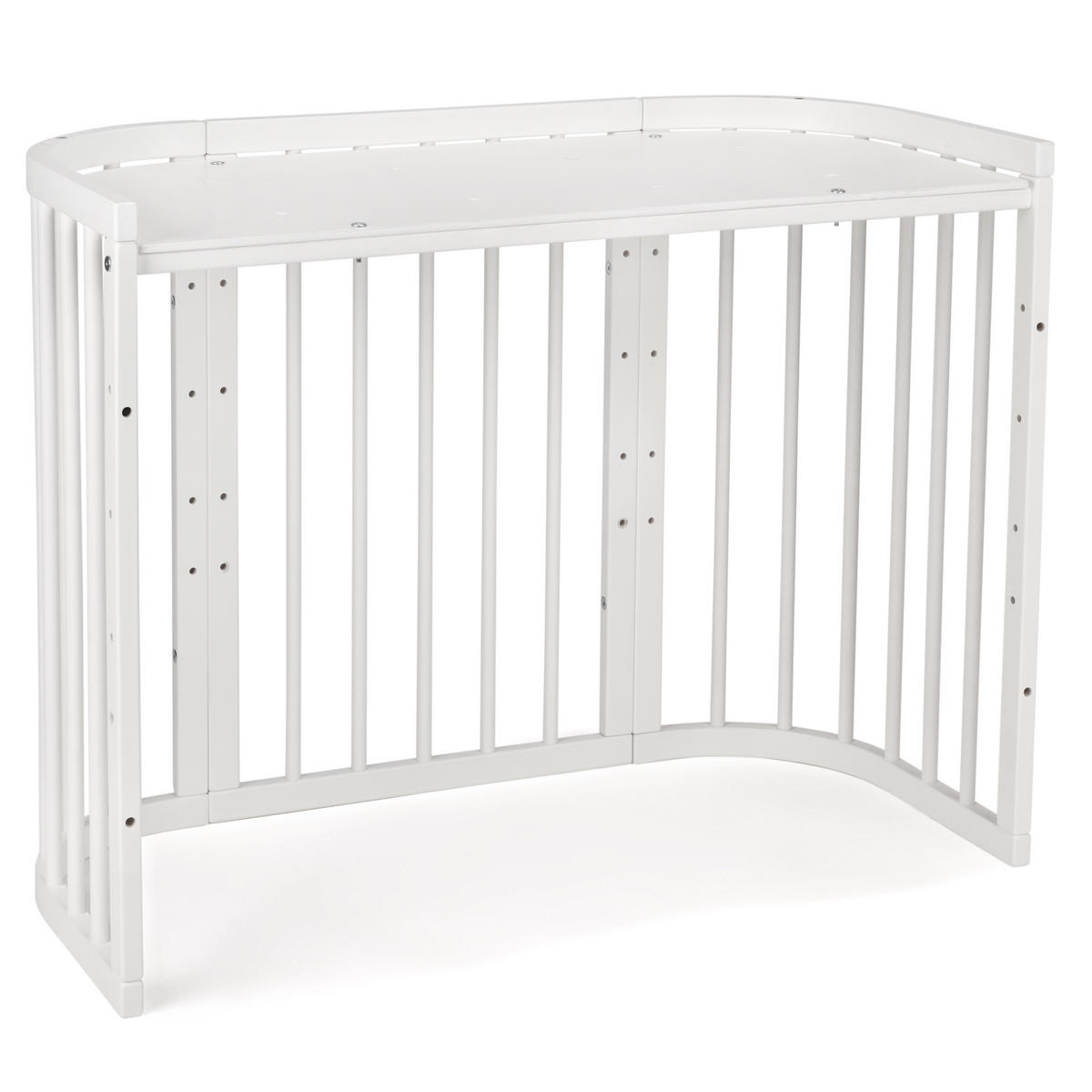 BABYBETT WHITE, 5in1 mit Matratze - Weiß, Holz (65.5/92cm) - waldin