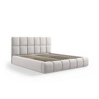 BETT mit Bettkasten und Kopfteil Bellis aus Samt silber 180x200cm - Silberfarben, Textil (180/200cm) - Micadoni