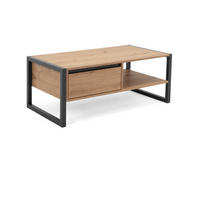COUCHTISCH Artisan Eiche, anthrazit 100 x 55 cm, Wohnzimmertisch mit Schublade - Anthrazit/Eiche Artisan, Holzwerkstoff (55/100/40cm) - Furn.Design