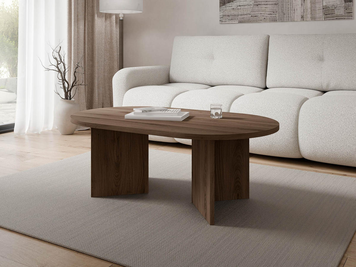 COUCHTISCH Gelizo 22 mm - Nussbaumfarben, Holzwerkstoff (65/110/42cm) - MIRJAN24