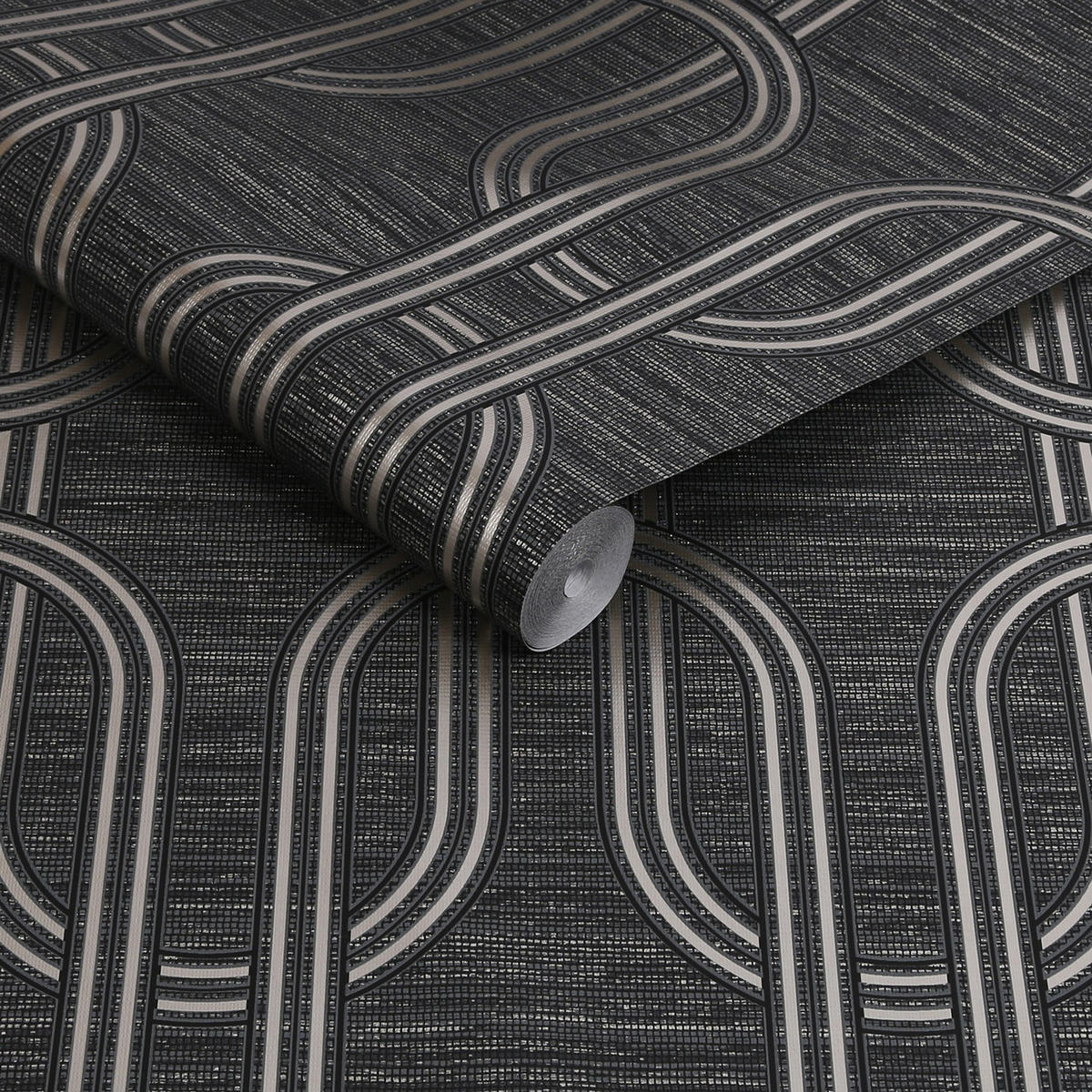 VLIESTAPETE Indulgent Geo - Schwarz, Papier/Kunststoff (52/1000cm) - Boutique
