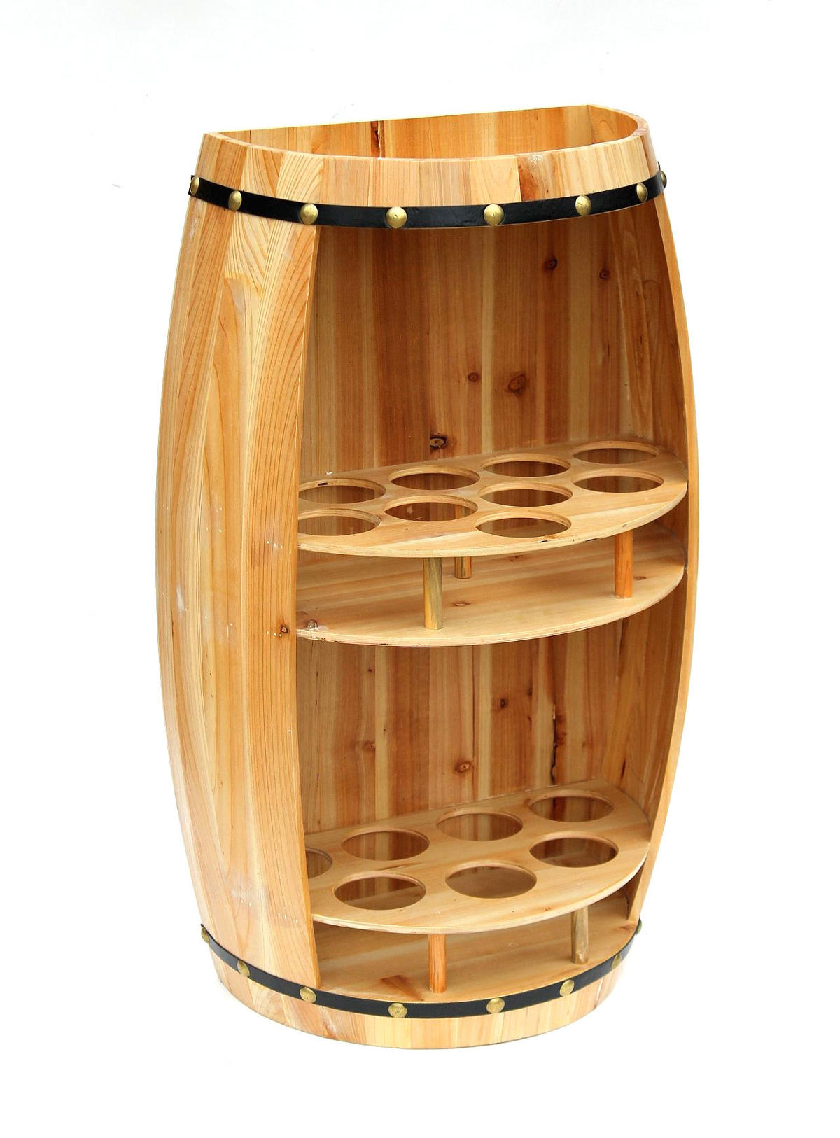 WEINREGAL Halbrund Holz 83 cm 9001 - Hellbraun, Holz (52/83/29cm) - DanDiBo