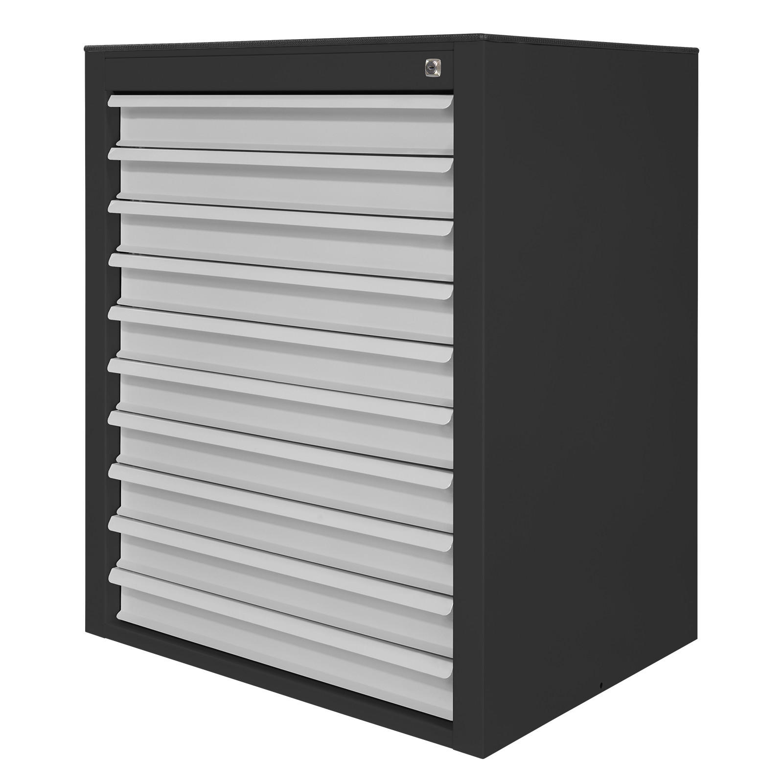 SCHUBLADENSCHRANK Kobra mit 10 Schubladen + Gummiauflage 90x71x55cm Anthrazitgrau/Lichtgrau - Anthrazit/Grau, Metall (71/90/55cm) - PROREGAL