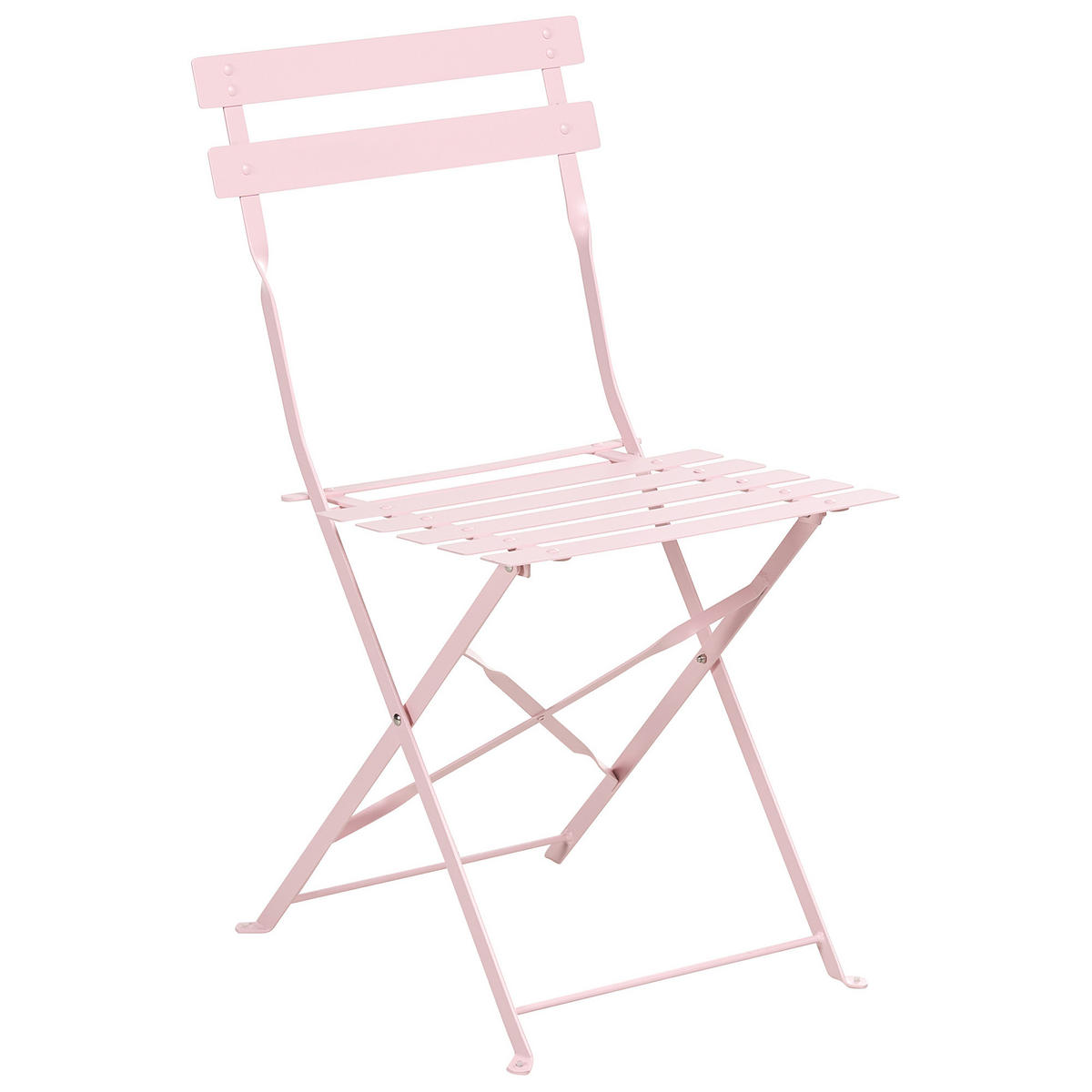 GARTENMÖBEL Set 4-Sitzer klappbar Metall Pastellrosa Fiori - Pink, Metall - Beliani