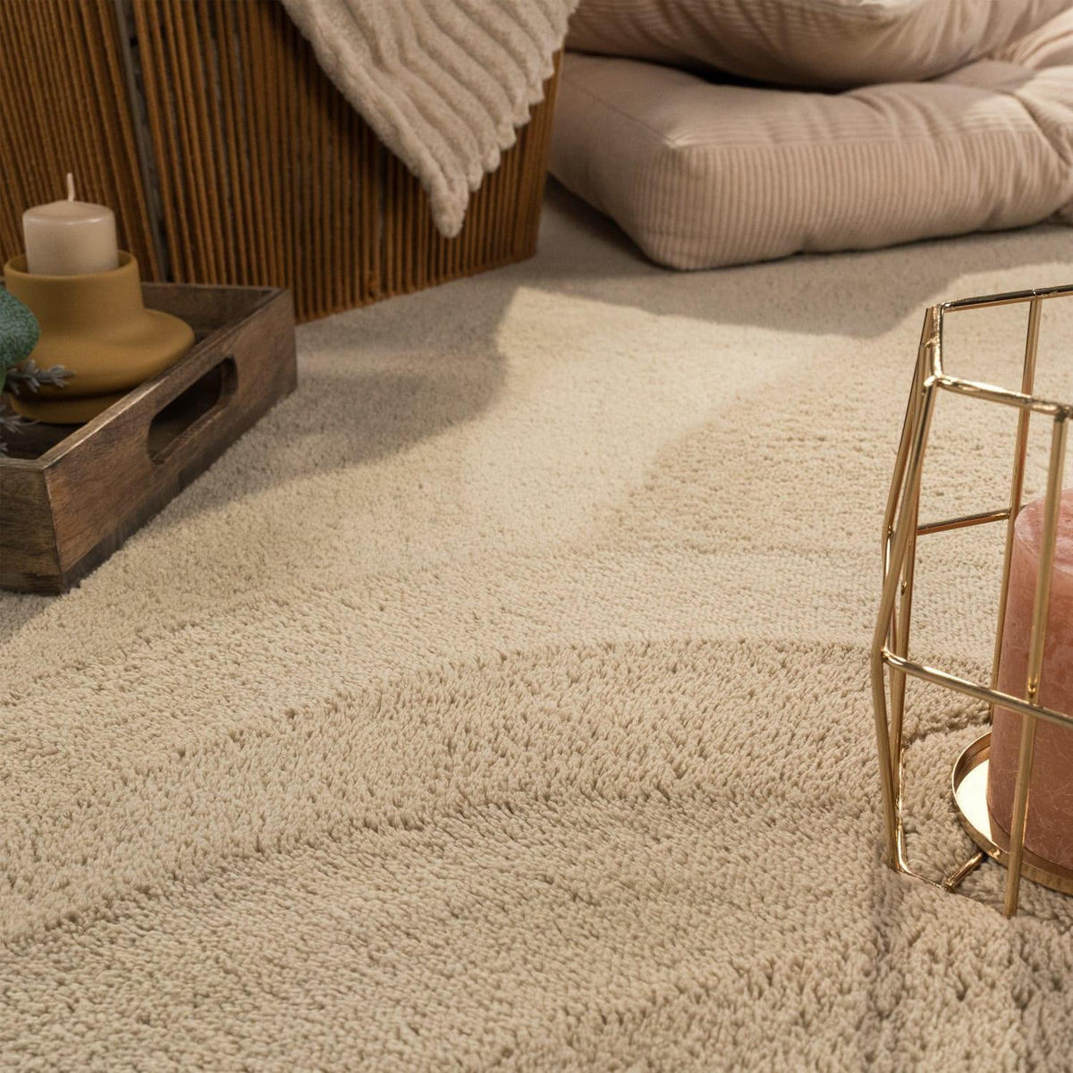 KURZFLOR-TEPPICH CADIZ 630 DUNKEL-BEIGE 240X340 - Beige, Kunststoff (240/340cm) - Paco Home