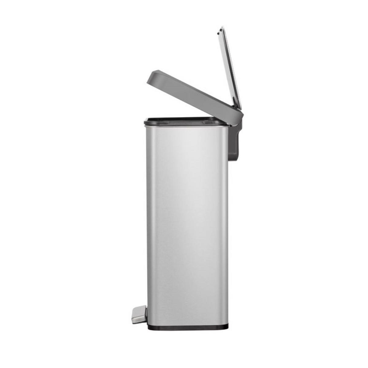 MÜLLEIMER Rechteckiger Aus Gebürstetem Edelstahl 45 Liter Silber - Silberfarben, Metall (43.5/65.2/33.5cm) - PROREGAL