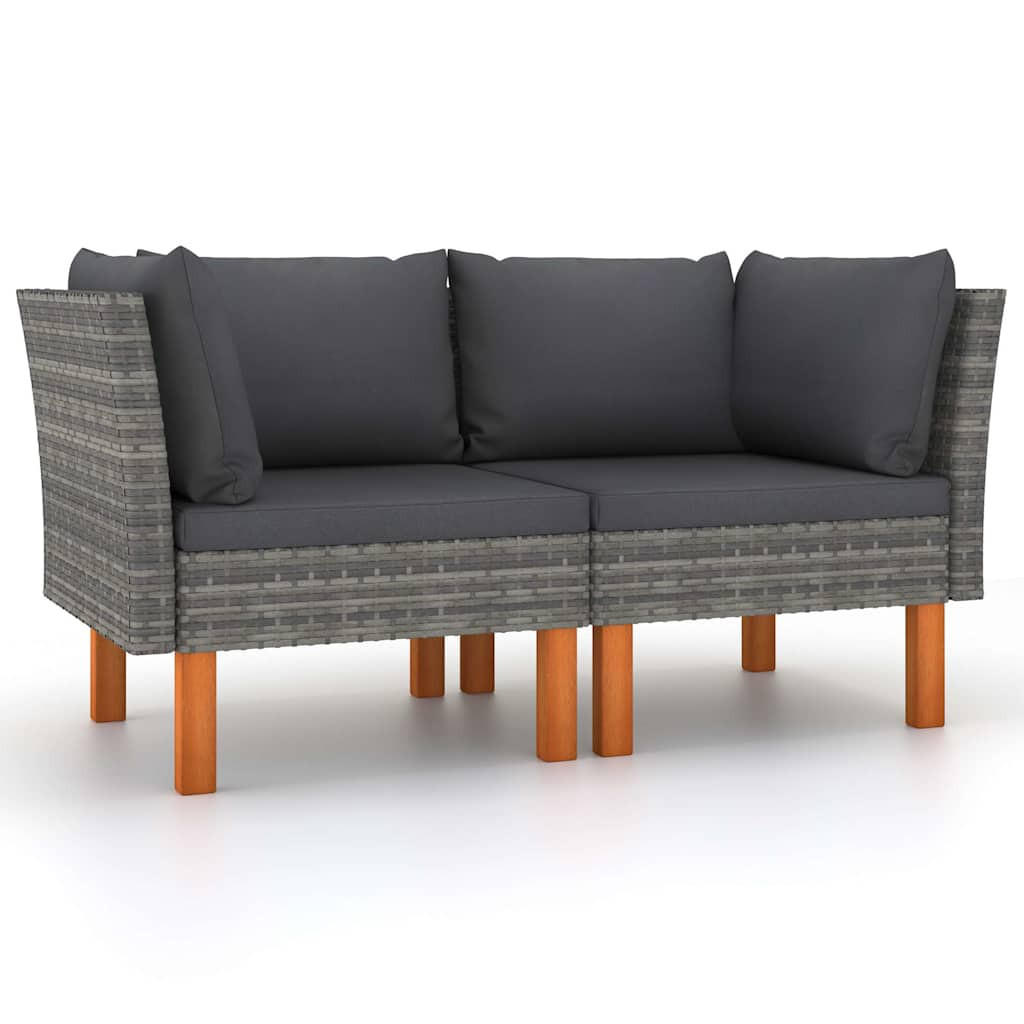 GARTENSOFA ZYXOD 67/64.5/64.5 cm （2-SITZER） - Grau, Holz (67/64.5/64.5cm) - ZMH