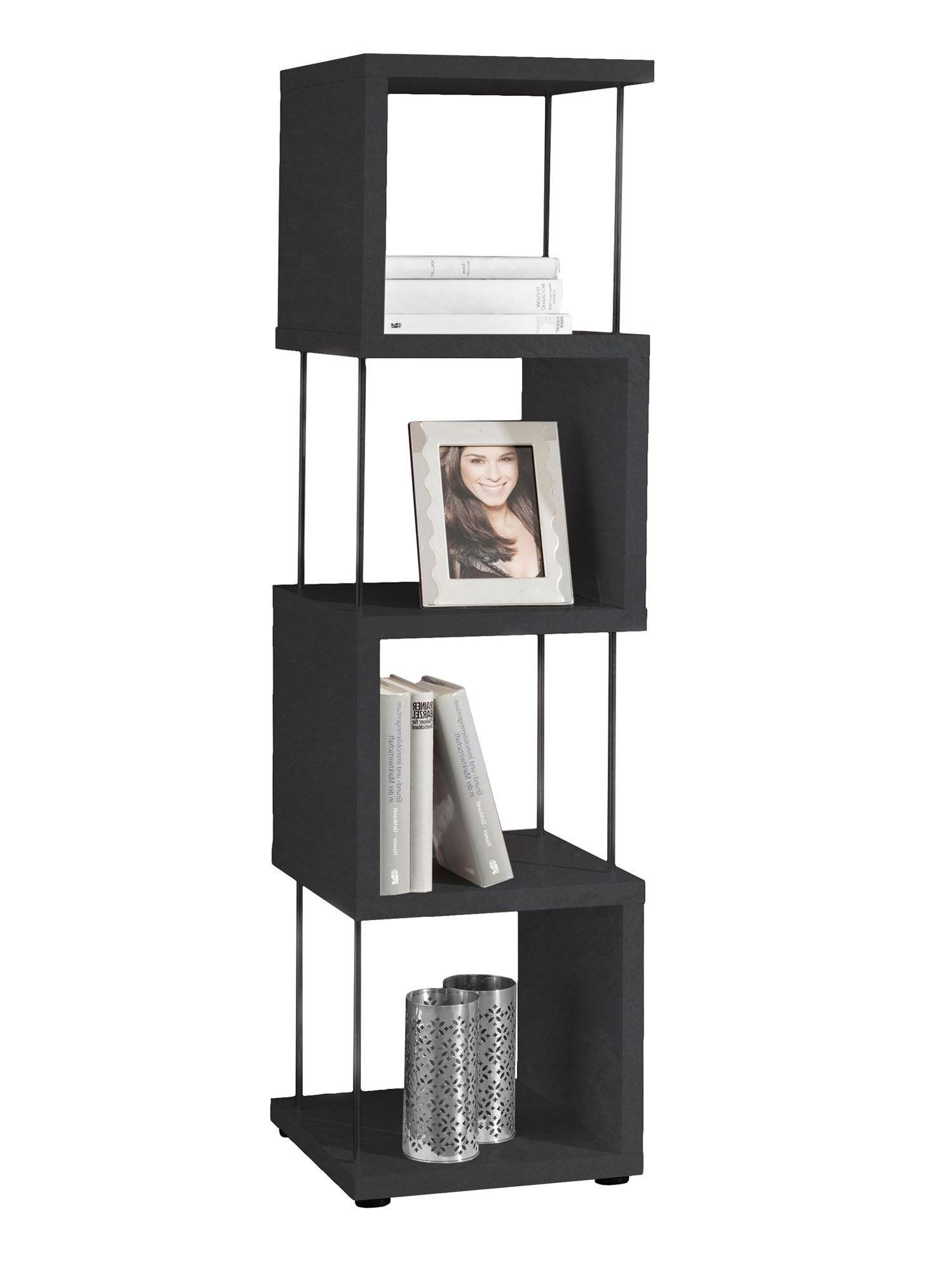 REGAL Elga 33x33x126 aus Holzwerkstoff in der Farbe schwarzstahl - Schwarz, Kunststoff (33/126/33cm) - 58aufmkessel