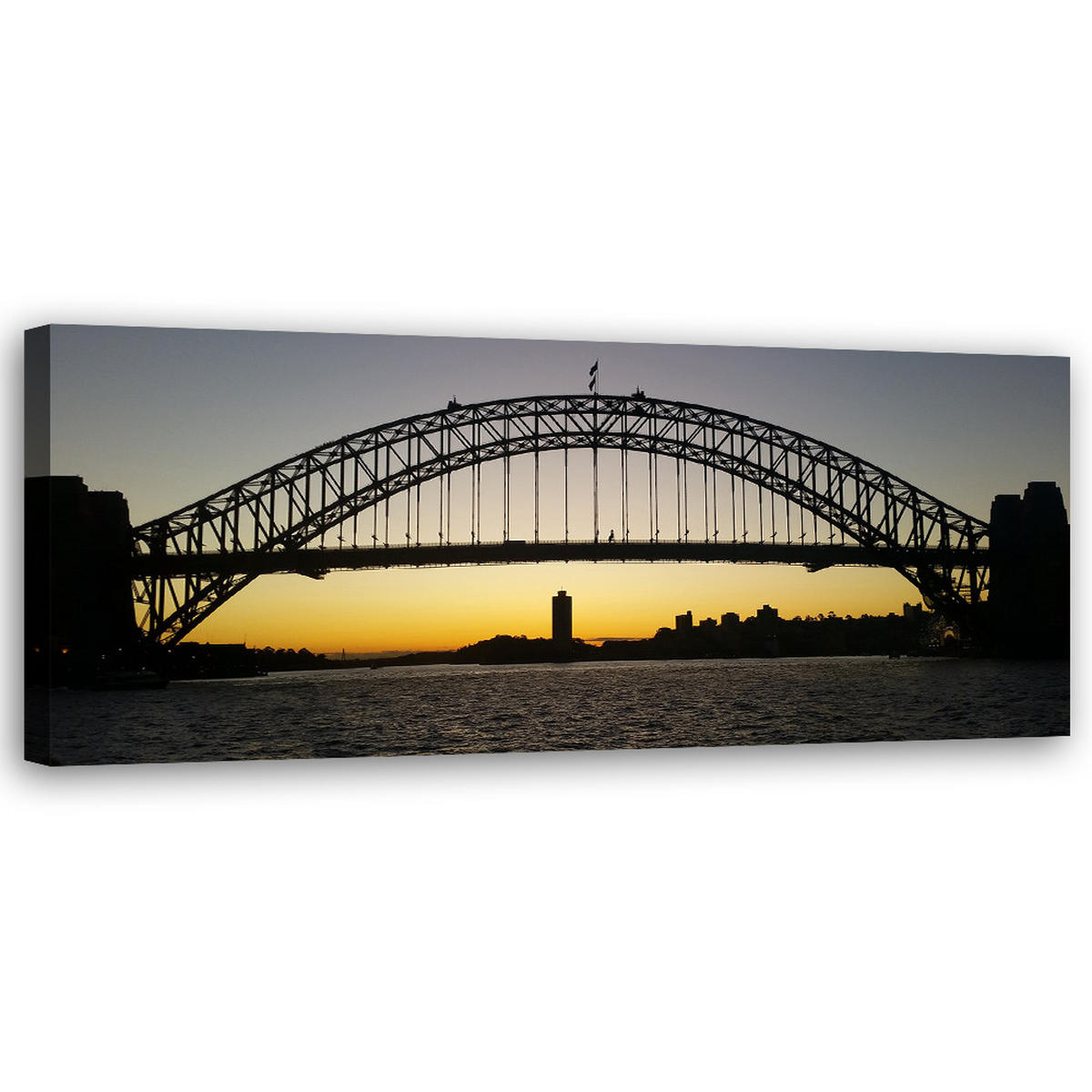 WANDBILD sydney harbour bridge - Grau, Textil (90/30cm) - Feeby