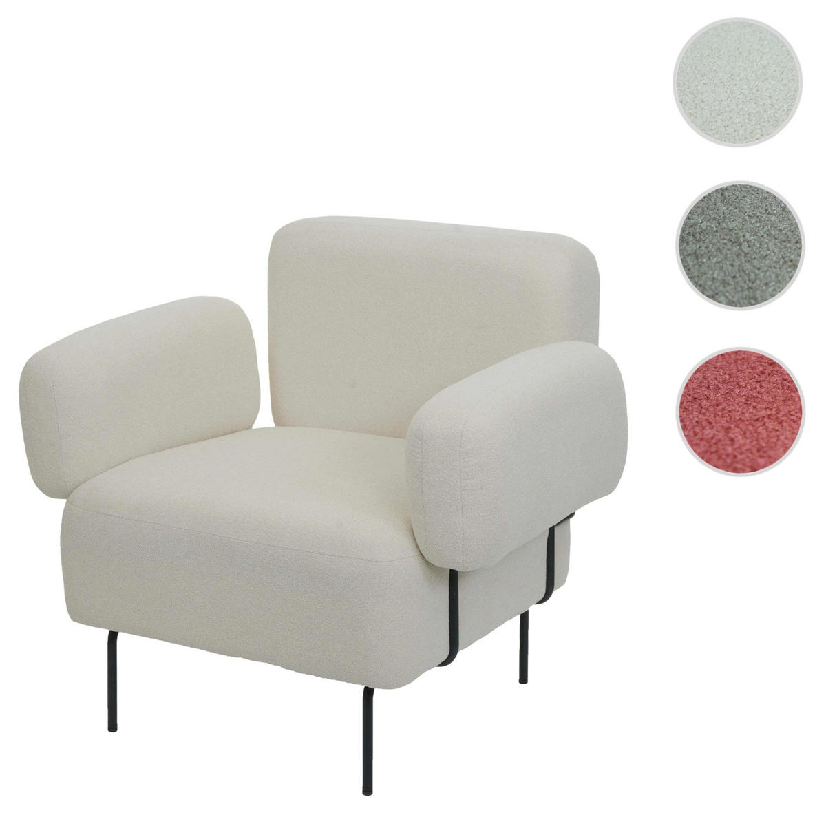 LOUNGE-SESSEL Cremeweiß - Weiß, Textil (88/78/76cm) - MCW