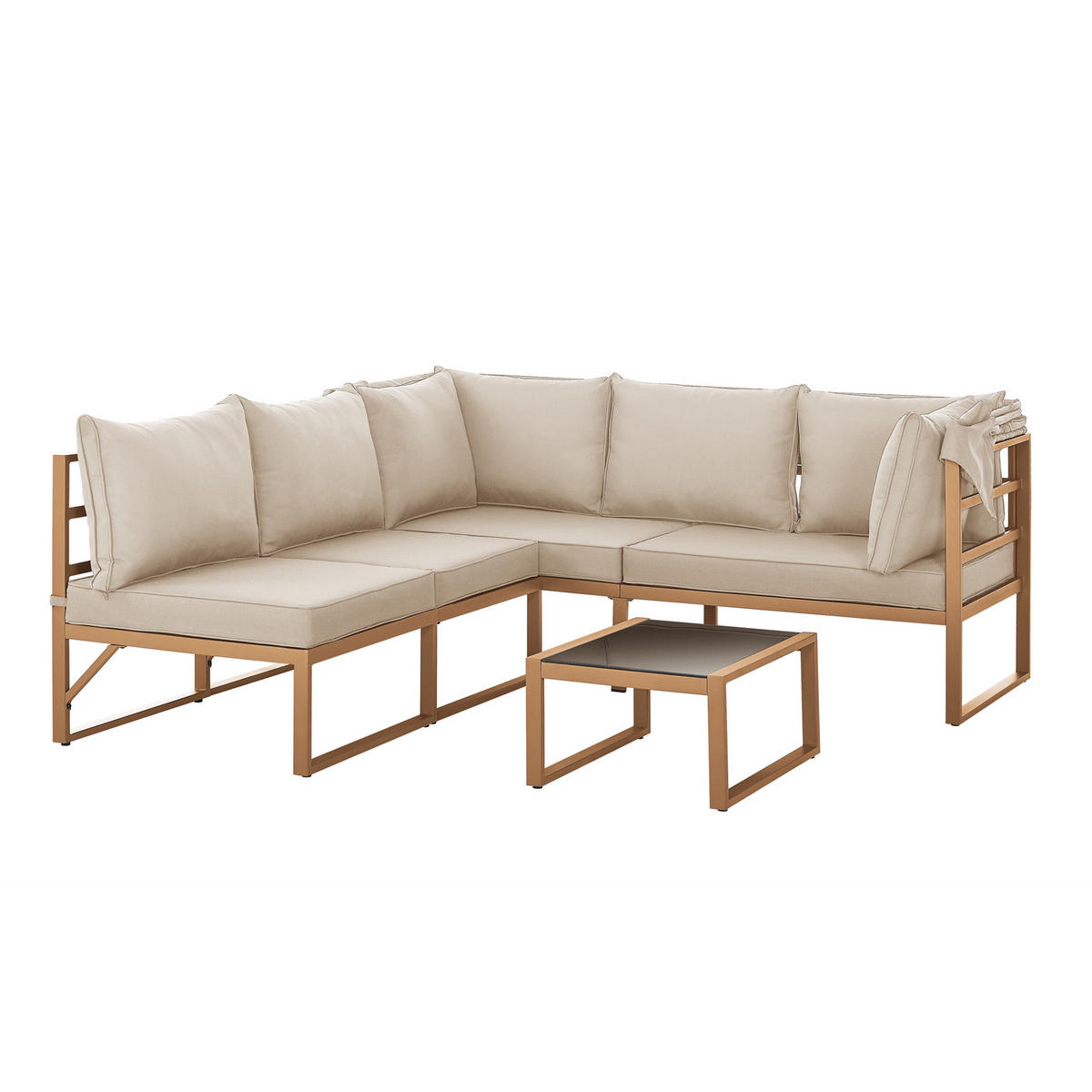 GARTENLOUNGE Maui Beige - Beige/Creme, Metall - SVITA