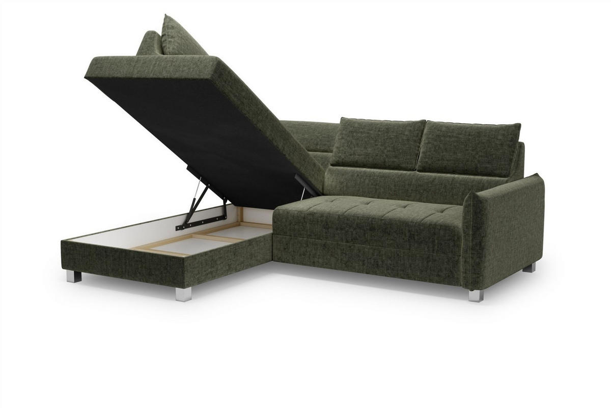 ECKSOFA Marno - Grün, Holzwerkstoff/Textil (260/200cm) - Fun Möbel