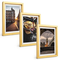 BILDER SET 3er Set - 20x30 cm Goldrahmen - Bilder von Essen in der Stadt London - Goldfarben, Kunststoff (20/30cm) - TULUP