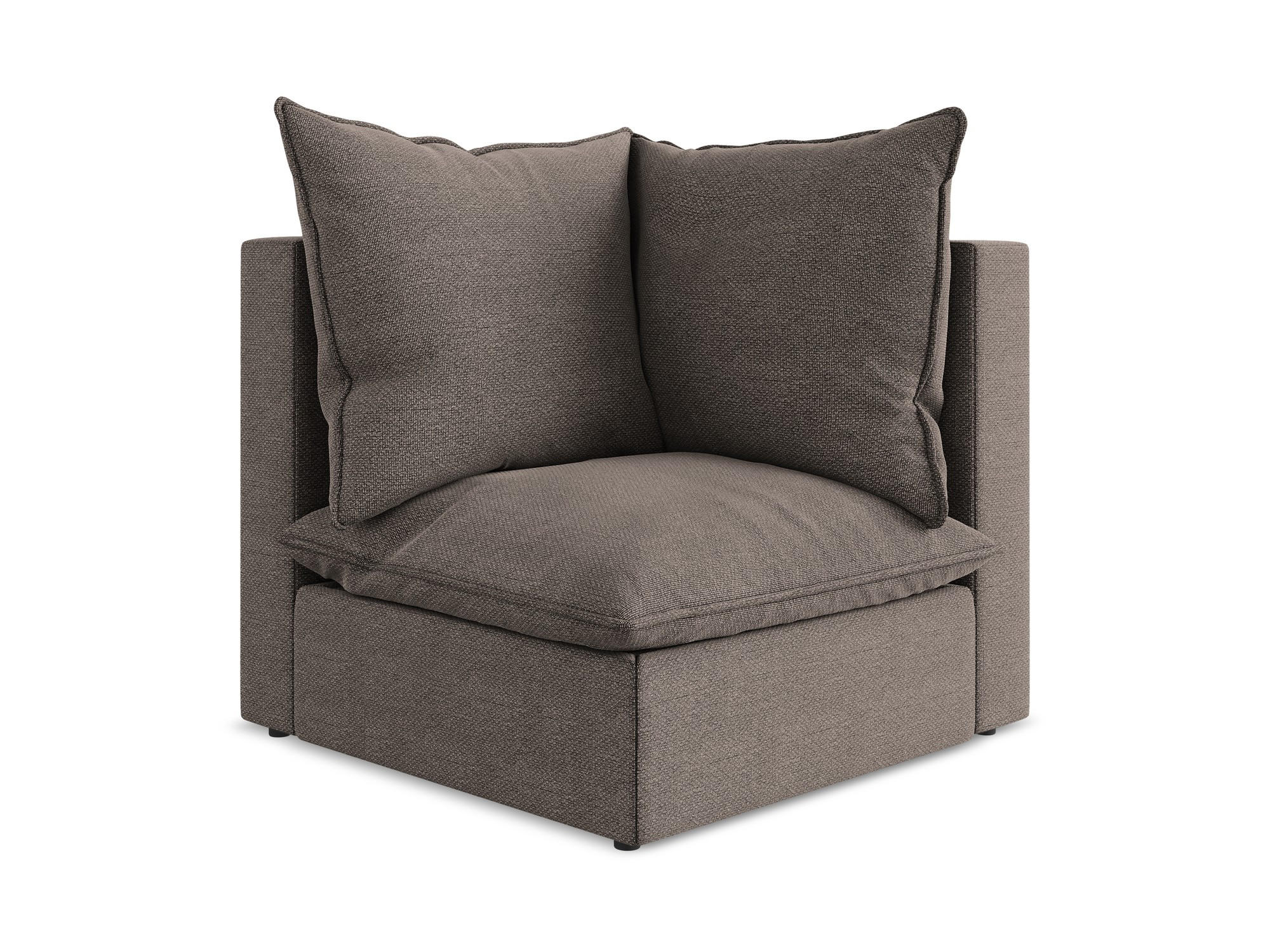 SOFAELEMENT Bouclé Stoff Braun - Schwarz/Braun, Holzwerkstoff/Kunststoff (90/77/90cm) - Makamii