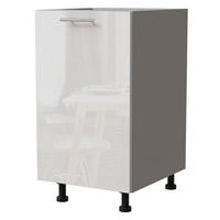 KÜCHENUNTERSCHRANK Essen D1D/45 Weiß Hochglanz / Grau Matt 45 / 50 / 82cm - Weiß Hochglanz/Grau, Holz/Holzwerkstoff (45/82/50cm) - Feldmann-Wohnen