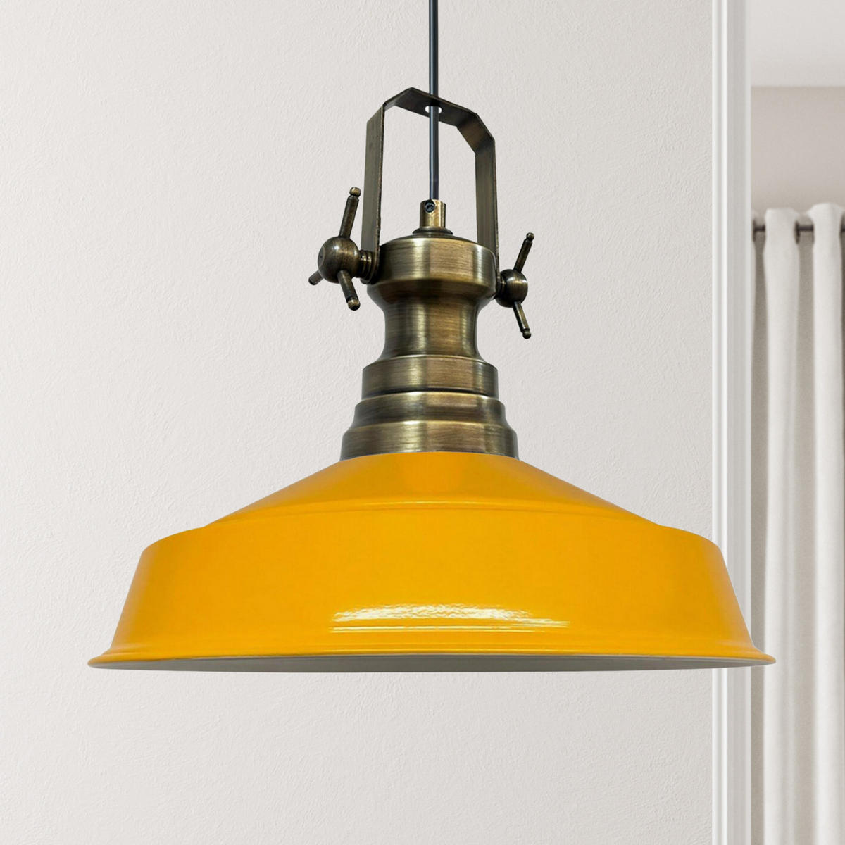 HÄNGELAMPE Industrial Asletl 41/35 cm - Gelb, Metall (35/41/35cm) - Bamyum