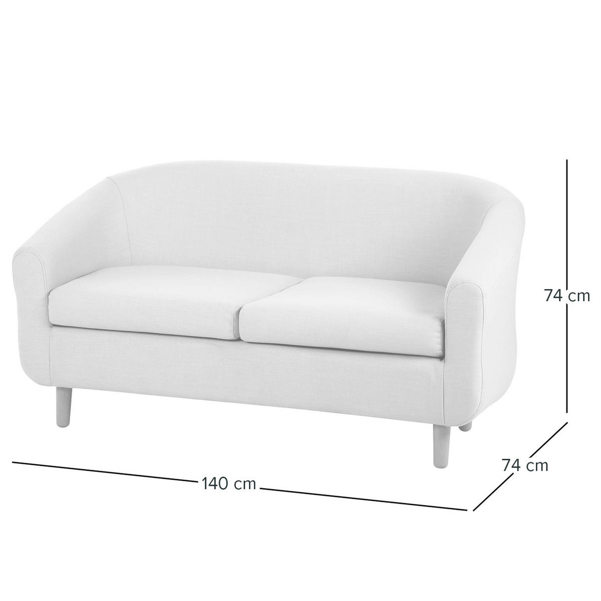2-SITZER SOFA - Beige, Buchenholz/Textil (140/74/74cm) - home24